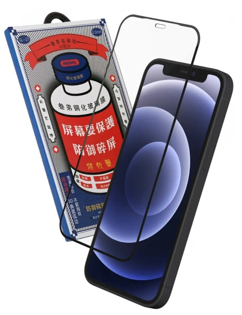 Защитное стекло для i-Phone 16 Pro 6.3" Remax GL-27 3D чёрное