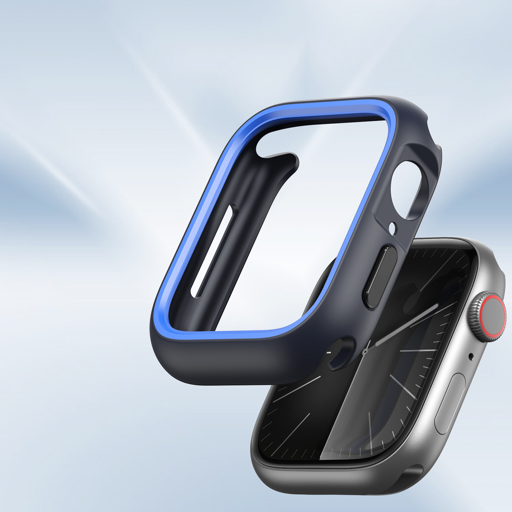 Чехол-бампер для часов Apple Watch 10 размер 46мм, цвет Midnight и Blue от Dux Ducis, серия Bamo Series Case