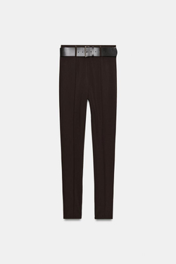 ZARA ЛЕГИНСЫ С ПОЯСОМ, КОРИЧНЕВЫЙ