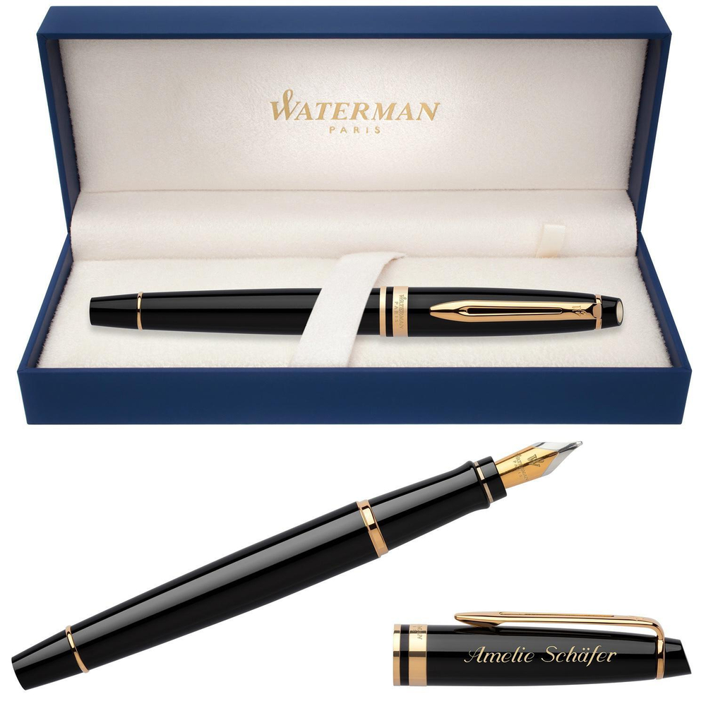 Перьевая ручка Waterman Expert 3, цвет: Black Laque GT, перо: F