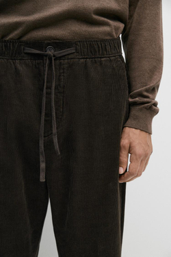 Massimo Dutti Вельветовые брюки-джоггеры, коричневый