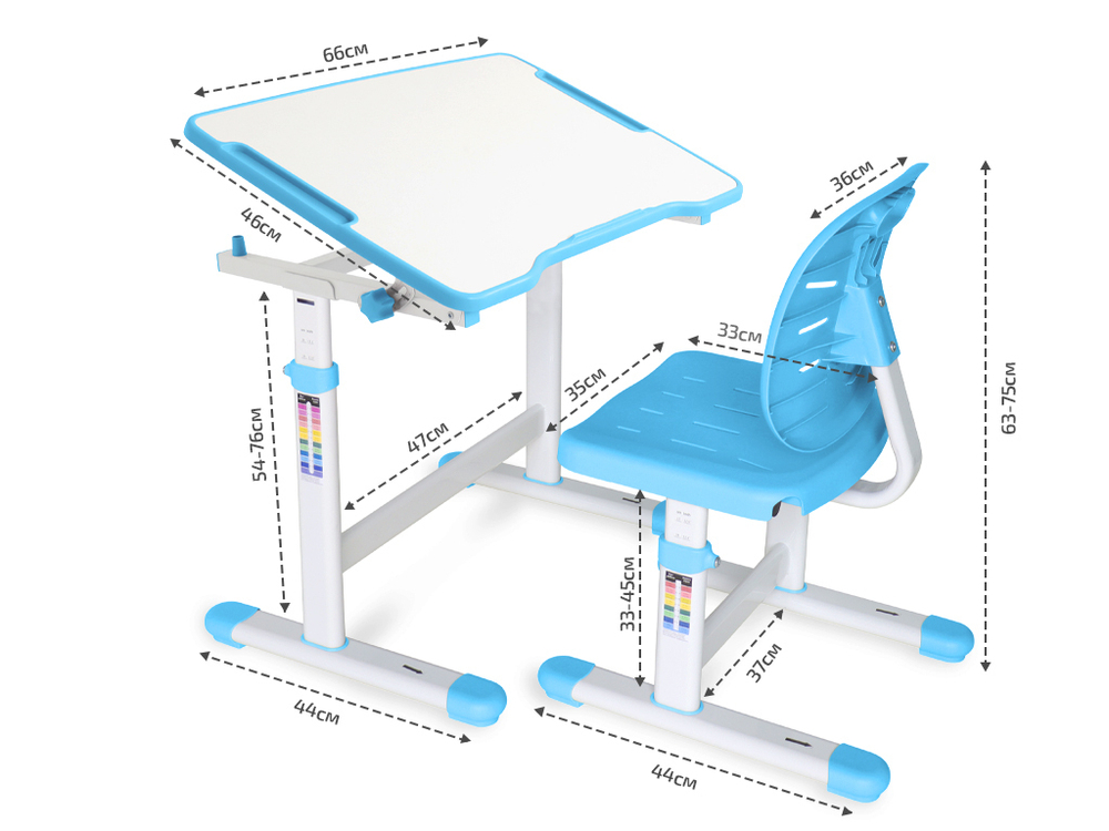 Комплект ErgoKids (стол+стул) Evo-07 Ergo Blue (арт. Evo-07 Ergo BL)