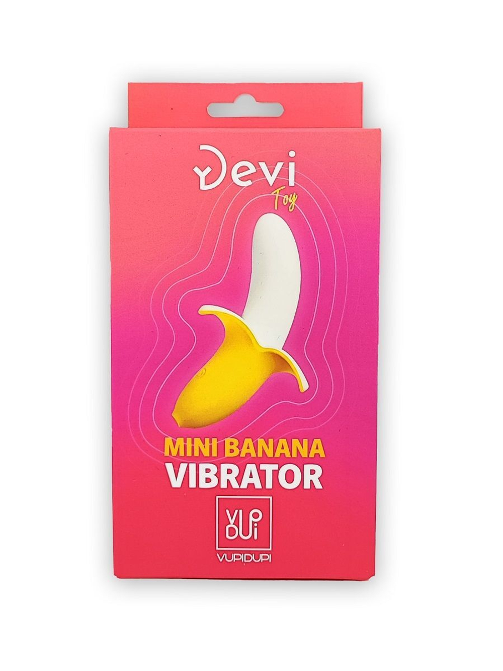 Оригинальный мини-вибратор в форме банана Mini Banana - 13 см. (Цвет: белый с желтым)