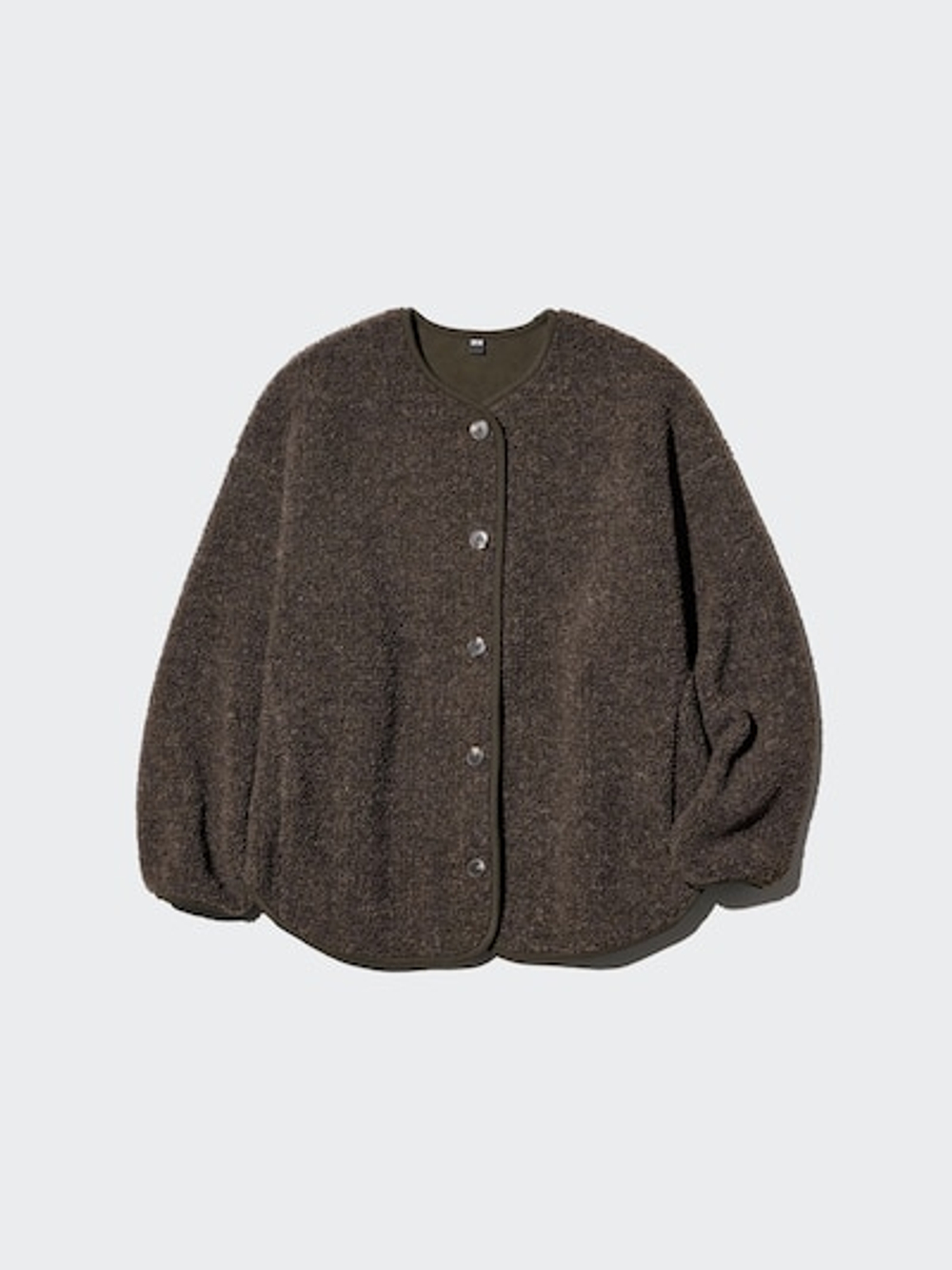 UNIQLO Кардиган из флиса, темно-коричневый