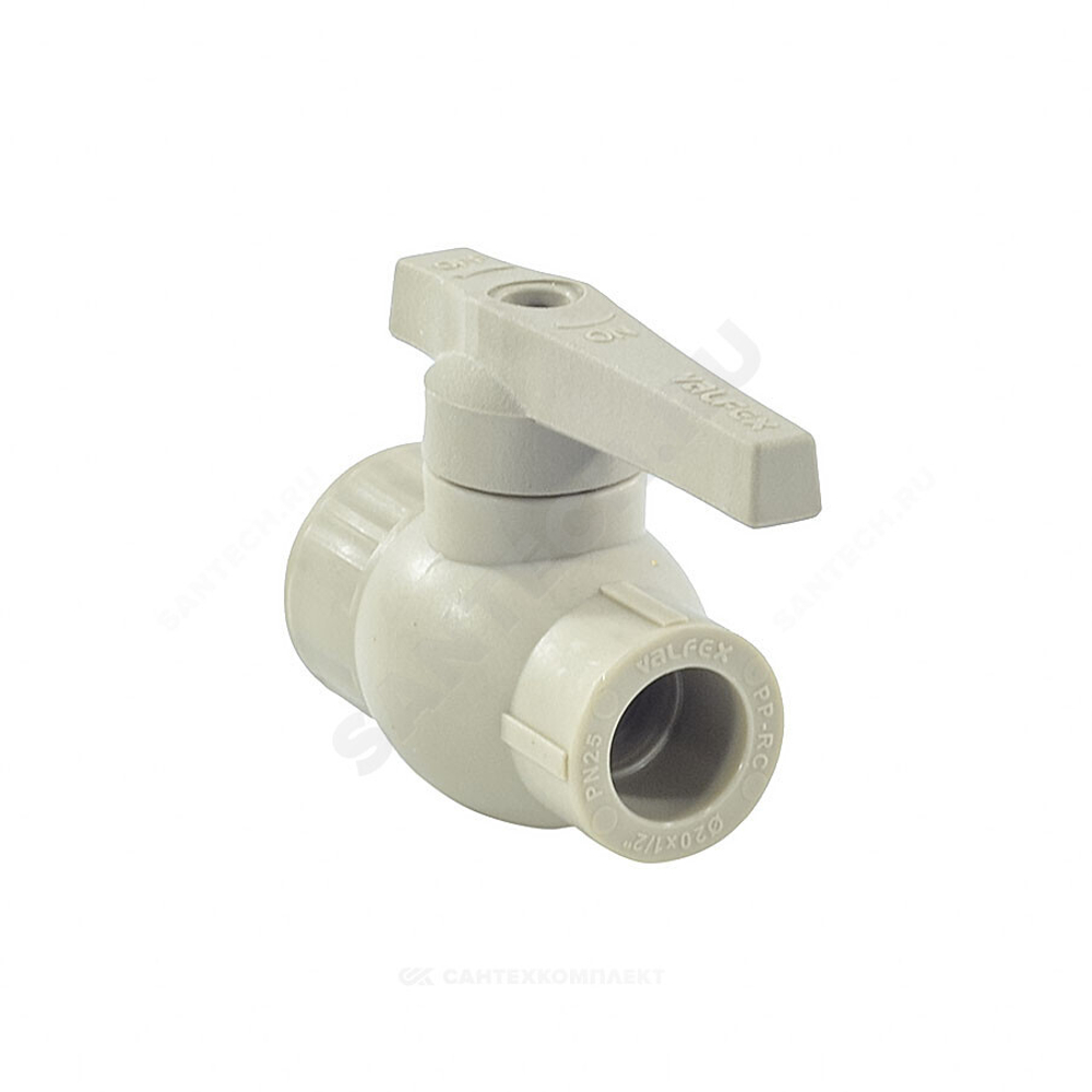 Кран шаровой PP-R серый Дн 20х1/2" ВР VALFEX 10142012Г