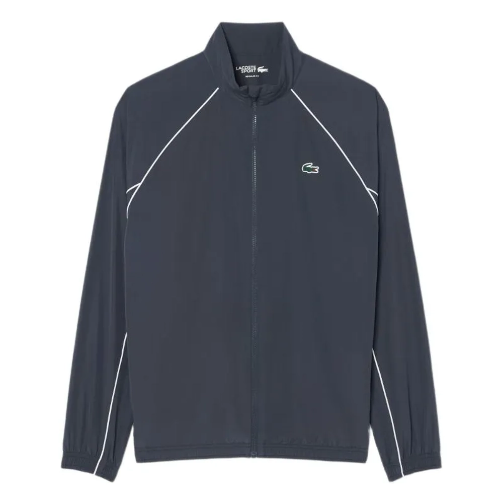 Мужская теннисная куртка Lacoste Sport Water-Repellent Trim Accent Track - dark grey/white