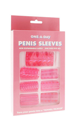 Набор из 7 розовых насадок на пенис ONE-A-DAY PENIS SLEEVES PINK (Цвет: розовый)