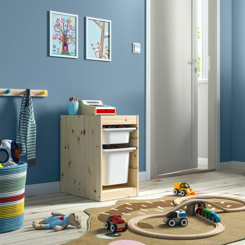 IKEA TROFAST  (ИКЕА ТРОФАСТ)  -  Рама - светлая сосна, белая морилка 32x44x52 см