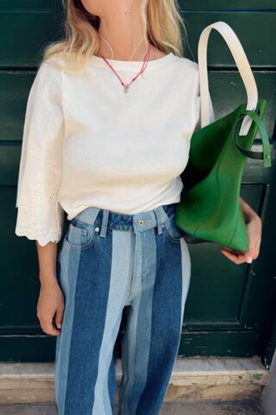 КОМБИНИРОВАННАЯ ФУТБОЛКА С ВЫШИВКОЙ — ZARA