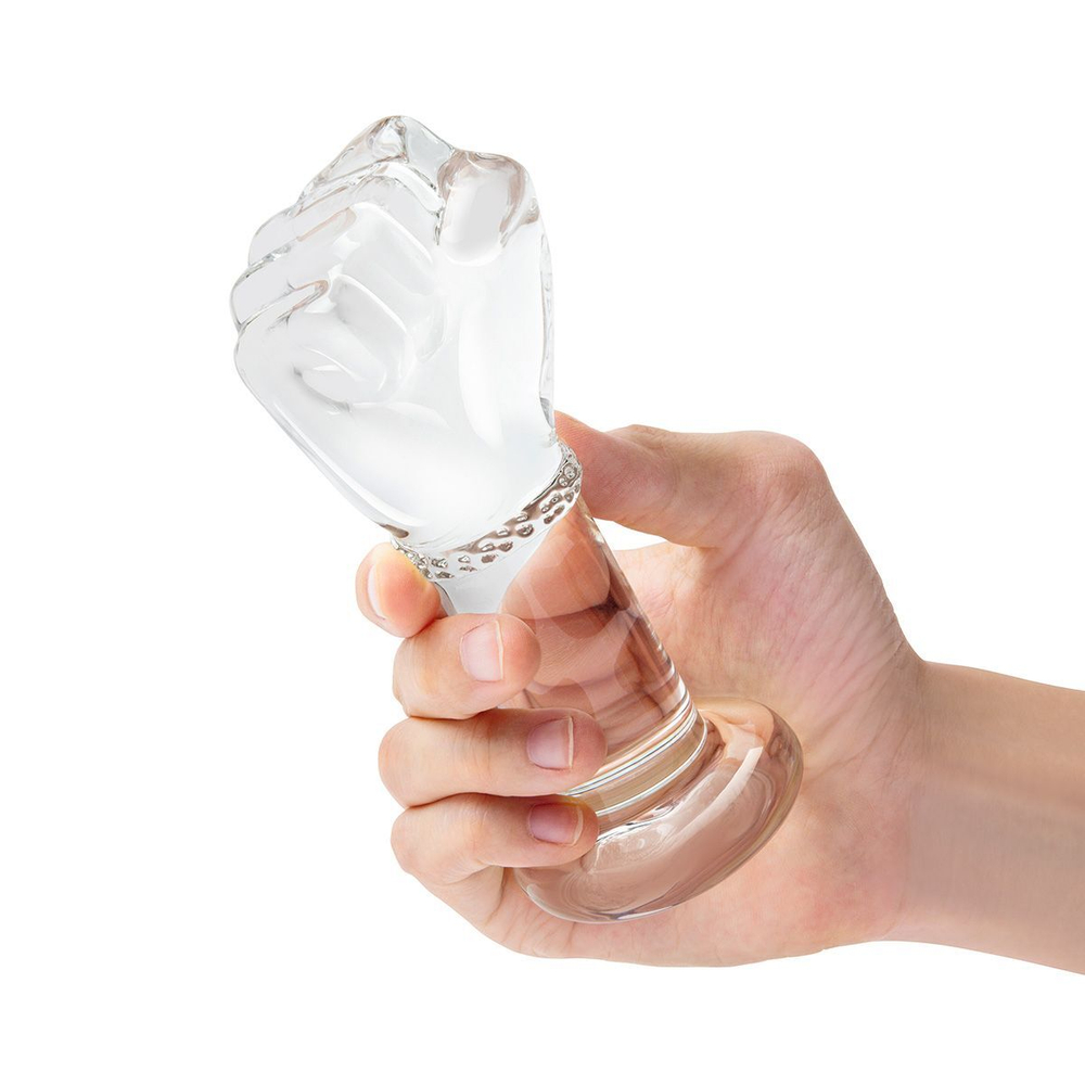 Стеклянный плаг в форме сжатой в кулак руки 5’’ Glass Fist Butt Plug - 13 см. (Цвет: прозрачный)