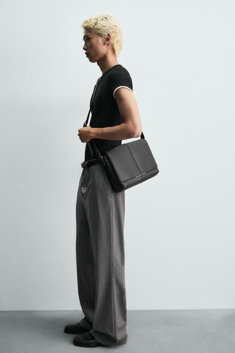 ZARA СУМКА С КЛАПАНОМ, ЧЕРНЫЙ