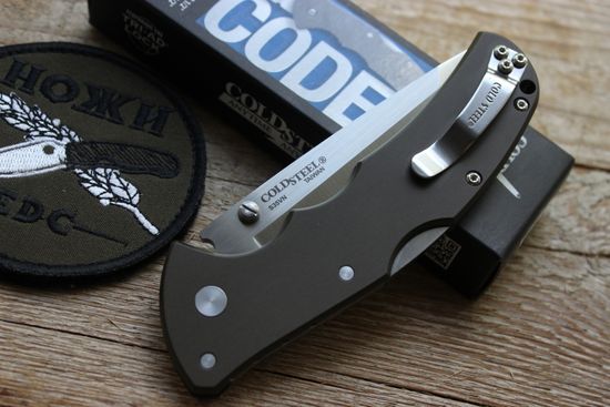 Складной нож Cold Steel 58PT Code-4 Tanto Point Plain c клинком из стали CPM-S35VN, рукоять алюминий