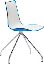 Стул пластиковый Scab Design Zebra Bicolore, хром, белый, голубой
