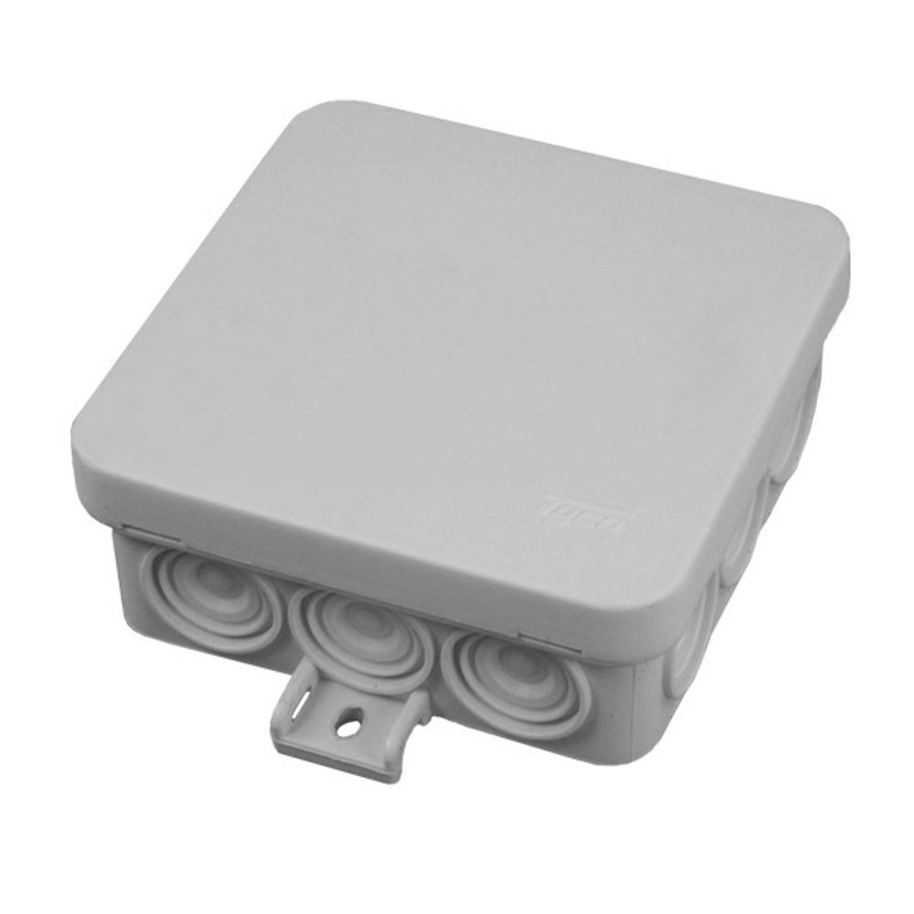 Коробка распаячная 85х85х45 мм серая на защелках TYCO