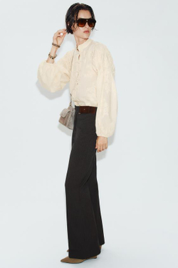 ZARA БРЮКИ FLARE С ПРЯЖКОЙ, КОРИЧНЕВЫЙ