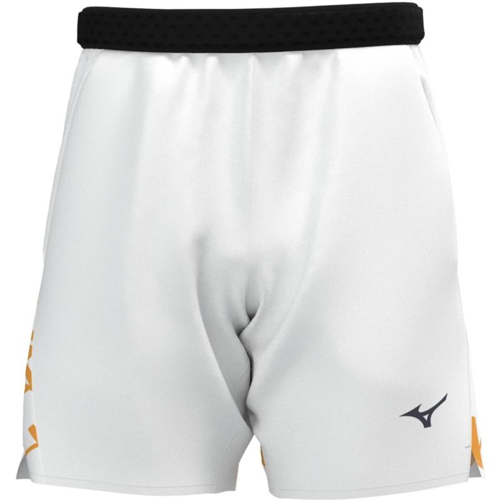 Мужские теннисные шорты Mizuno Daybreakers 8 in Amplify — white/citrus