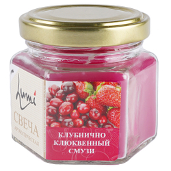 Свеча ароматическая, в банке, Клубнично-Клюквенный Смузи, 5*6 см, 1 шт.