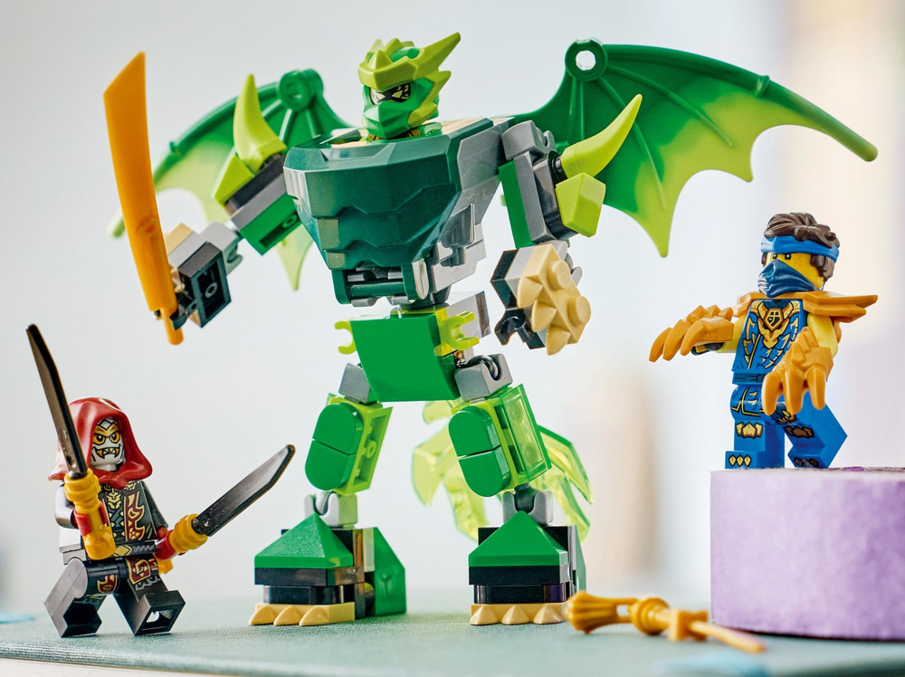 Конструктор Лего Ниндзяго Битва роботов-драконов Ллойда 71862 | LEGO NINJAGO Lloyd's Dragon Mech Battle 81 деталь | 6+