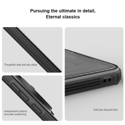 Чехол прозрачный тонированный (Transparent Black) от Nillkin с металлической крышкой и MagSafe на Huawei Honor Magic 7 Pro, серия CamShield Prop Magnetic Case