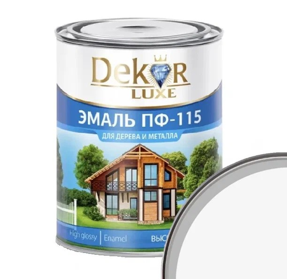 Эмаль ПФ115 белая 0,8 кгDEКOR