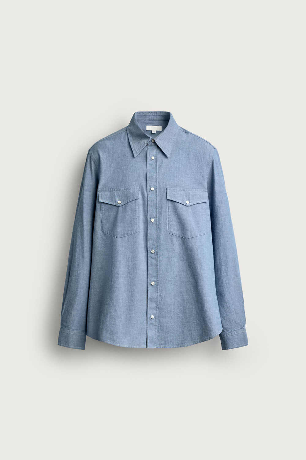 РУБАШКА СВОБОДНОГО КРОЯ ИЗ ШАМБРЕ С КАРМАНАМИ — ZARA