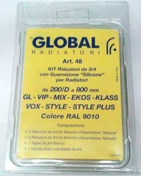 Комплект подключения радиатора Global 3/4" 7 предметов белый  10645