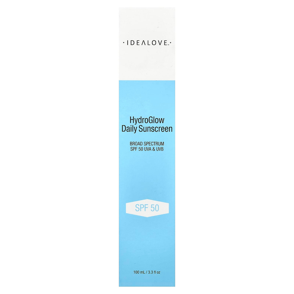 Idealove, Hydro Glow, ежедневный солнцезащитный крем с SPF 50, 100 мл (3,3 жидк. унции)