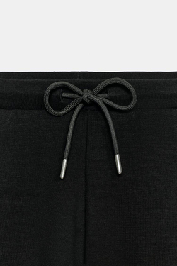 ZARA БРЮКИ FLARED ИЗ ИНТЕРЛОКА, ЧЕРНЫЙ