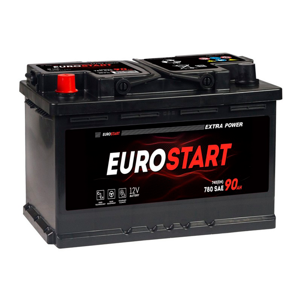 Аккумулятор EUROSTART Extra Power (90Ah, 740A, R+) EU900
