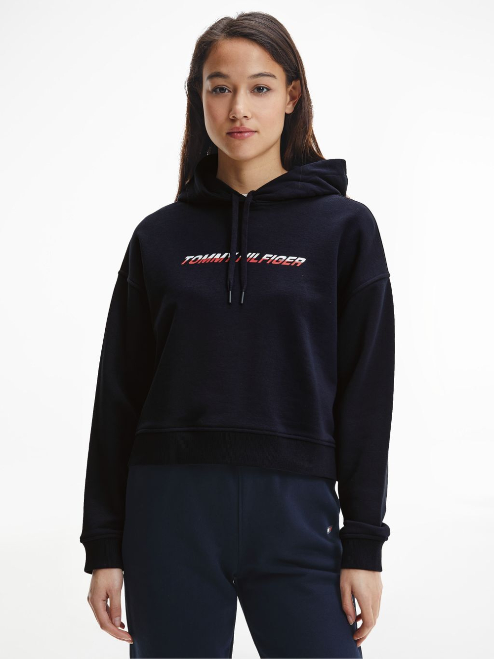Женская Кофта теннисная Tommy Hilfiger Regular Graphic Hood - Бирюзовый
