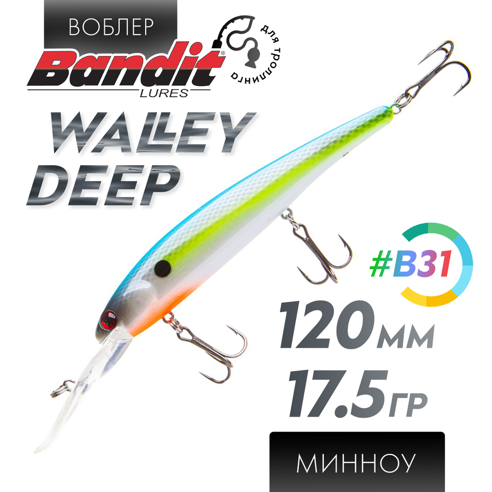 Воблер Bandit Walleye Deep (120мм, 17.5гр)