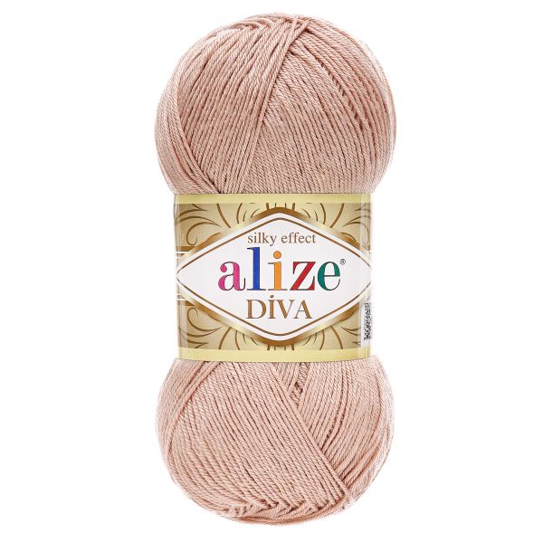Пряжа Alize (Ализе) Diva / уп.5 мот. по 100 г, 350м, 382 суровый A
