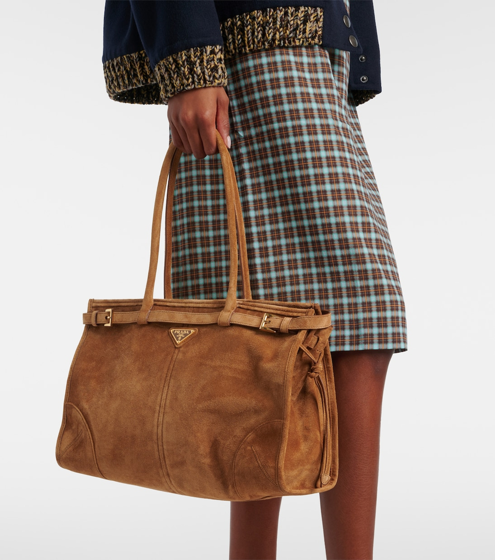 Сумка Prada Bonnie Large Suede Tote "Brown"
