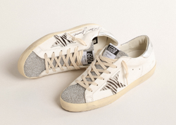 Кеды Golden Goose Superstar LTD with silver Swarovski crystal tongue