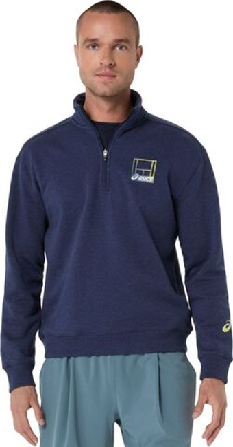 Мужская теннисная кофта Asics Court Core Graphic Half Zip - midnight heather