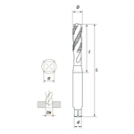 Метчик машинный UNF 1/2-20 (HSS-E + TICN-C) ISO, 2В, спиральный