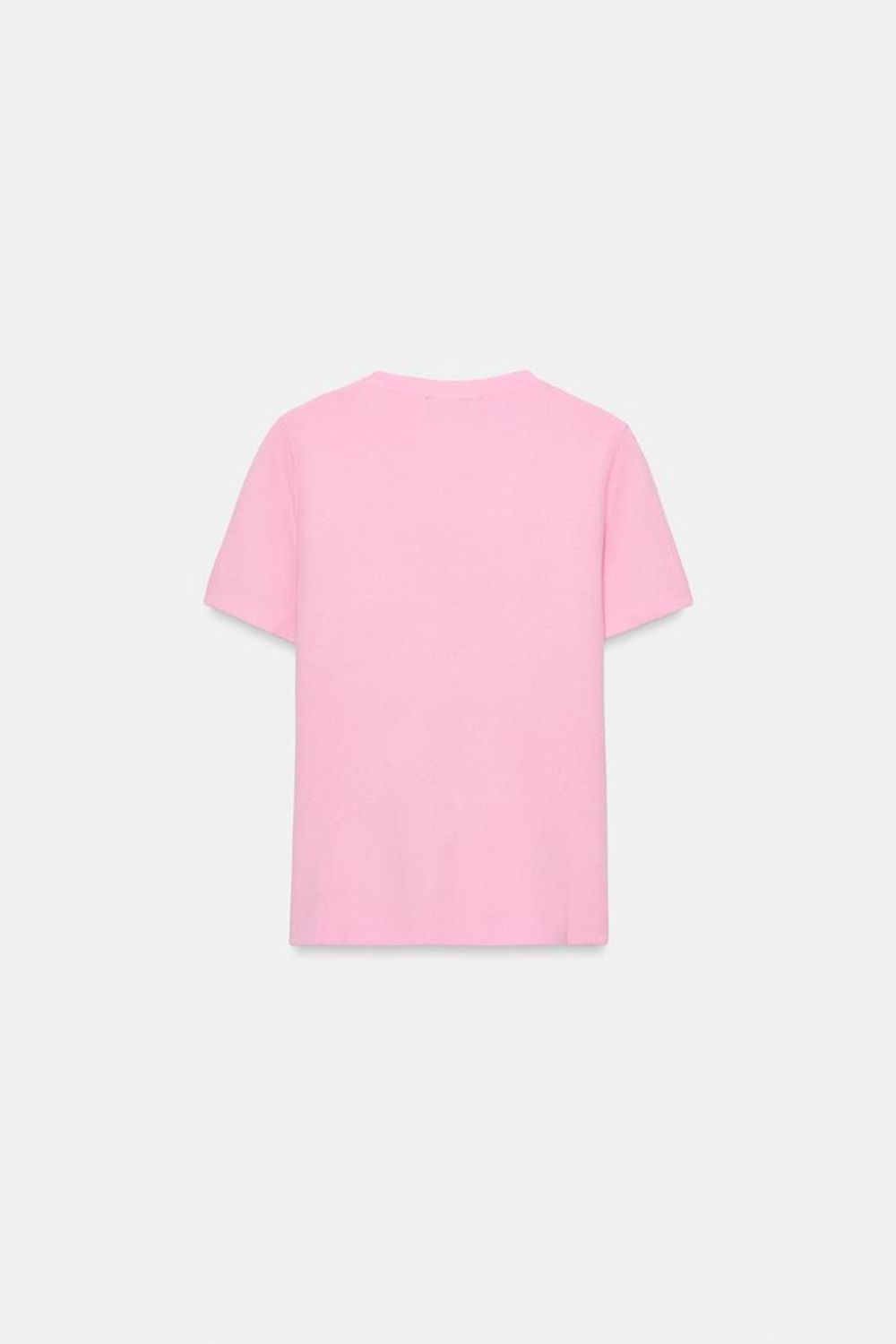 ZARA ТРИКОТАЖНЫЙ ТОП С МЯГКОЙ ТЕКСТУРОЙ, РОЗОВЫЙ