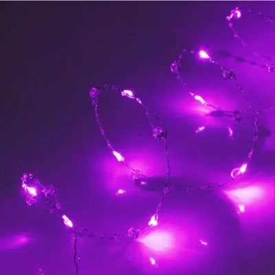 Гирлянда для дома «Льдинка» на батарейках 2,0 м 20 ламп LED, 3 реж, IP-20, Фиолетовый