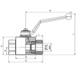 Кран 2-х ходовой шаровый BSP 3/4 DN 20 P=420 GE2
