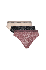 Кружевное трусики-бразилианки 3 шт. Calvin Klein Underwear - розовый(000QD5225E)