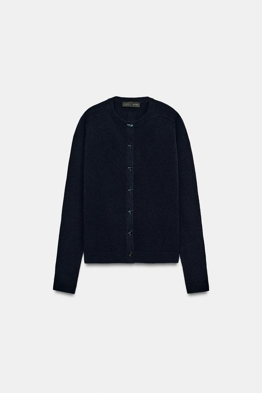 ZARA КАРДИГАН ИЗ 100% ШЕРСТИ, МОРСКОЙ СИНИЙ