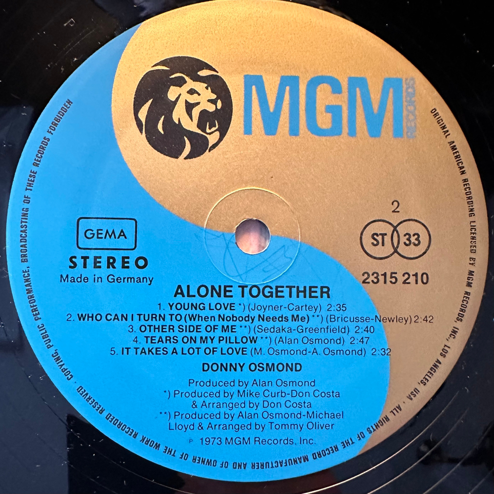 Donny Osmond - Alone Together (Германия 1973г.)