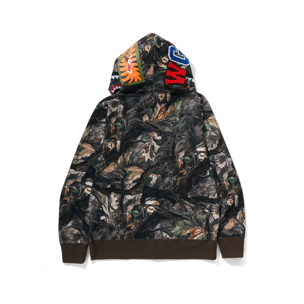 A Bathing Ape Bathing Ape Tree Edge Camo Shark Zip Up Худи коричневый