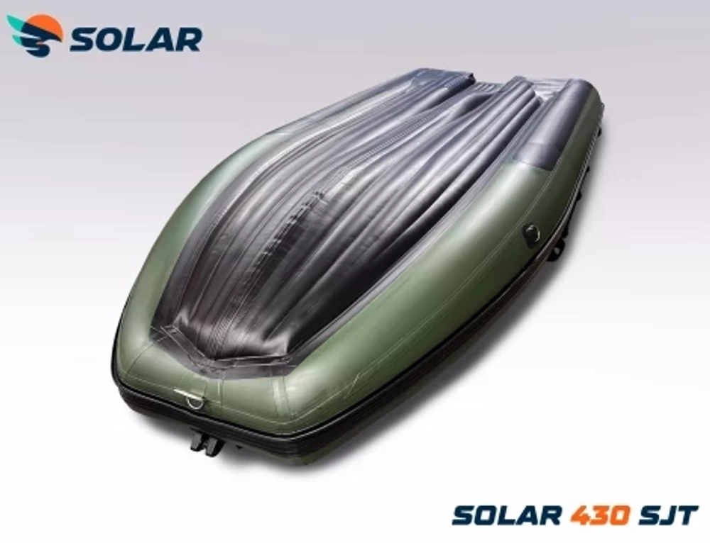Лодка надувная моторная solar-430 super jet tunnel