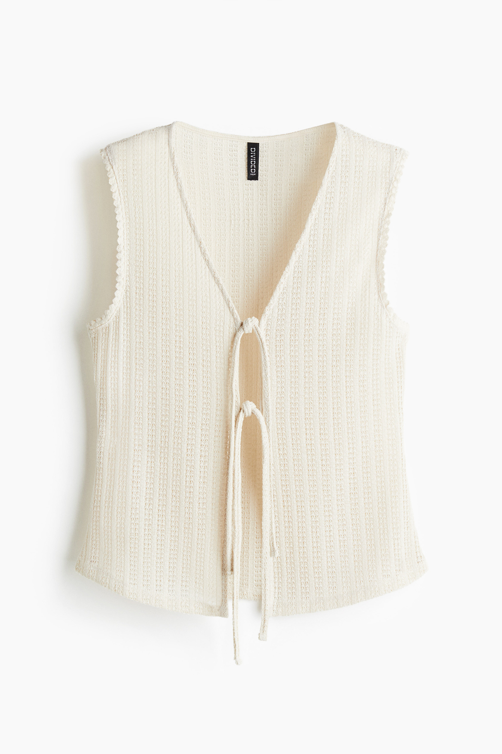 Вязаный топ со шнуровкой спереди - H&M