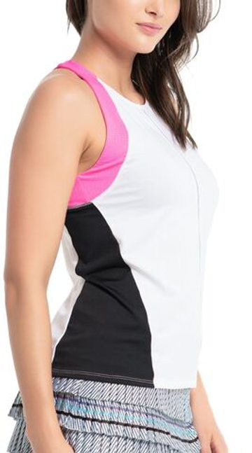 Женский топ теннисный Lucky in Love Prep It Up Scuba High Neck Tank - белый