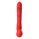 Красный безремневой двусторонний страпон 35см с вибрацией ToyFa Black&Red 901408-9