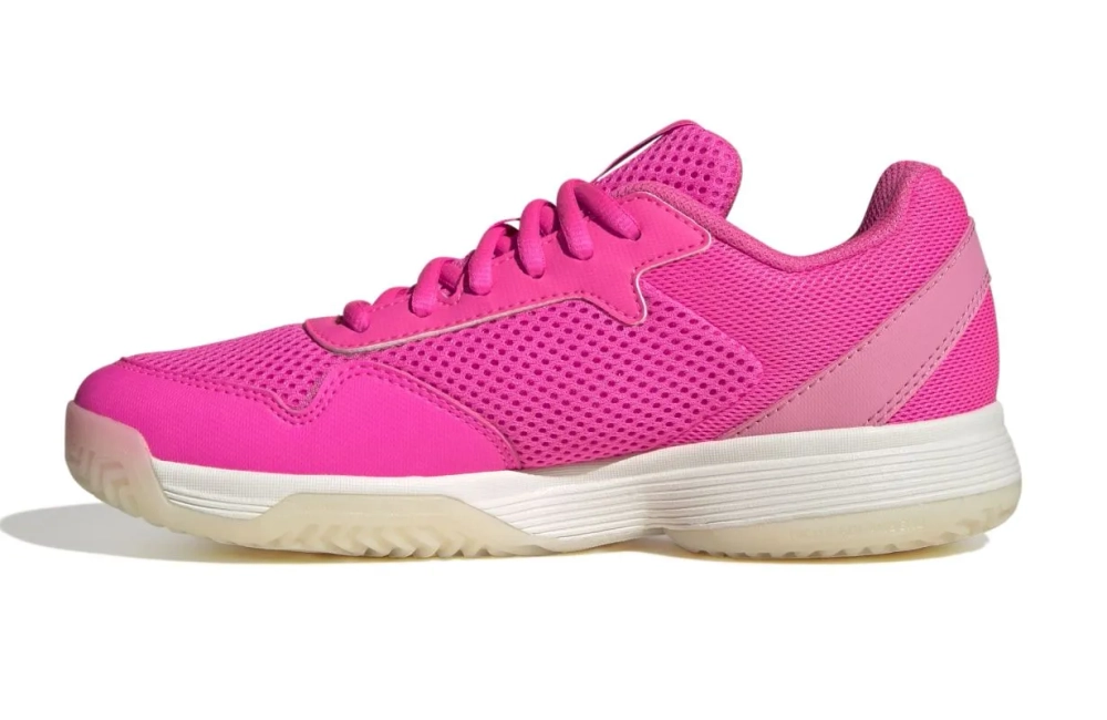 Детские теннисные кроссовки Adidas Courtflash Tennis K - lucid pink/silver metallic/bliss pink