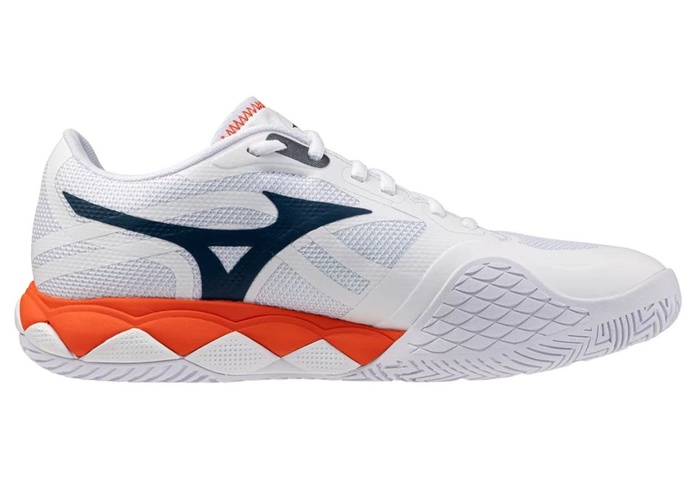 Мужские теннисные кроссовки Mizuno Wave Enforce Tour 2 AC - white/insignia blue/orange