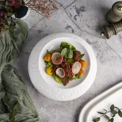 Блюдо круглое для подачи d 20,5 см h8,8 см Organic белое фарфор P.L. Proff Cuisine [2]